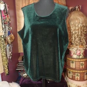 Nuart Green Velvet Vintage Tank Top L